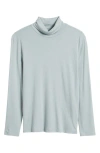 Eileen Fisher Fluffy Ribbed Mock-neck Sweater In Frost