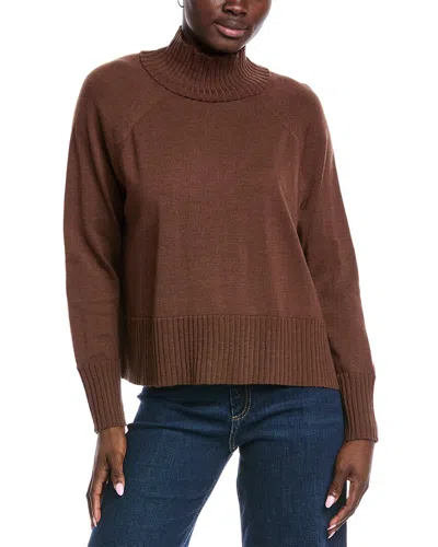 Eileen Fisher Turtleneck Wool Sweater In Brown