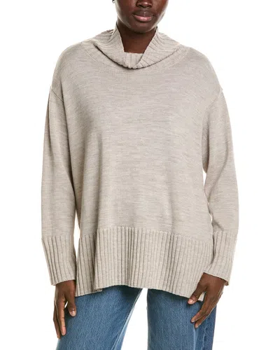 Eileen Fisher Turtleneck Wool Sweater In Gold
