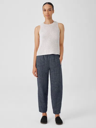 Eileen Fisher Tweedy Hemp Cotton Lantern Pant In Blue