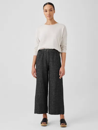 EILEEN FISHER TWEEDY HEMP COTTON WIDE-LEG PANT