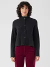 Eileen Fisher Twisted Merino Cardigan In Regenerative Wool In Black
