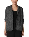 Eileen Fisher Two Tone Terry Jacket In Black/white