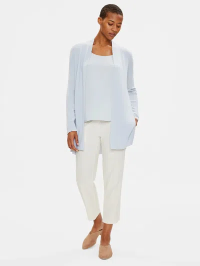 Eileen Fisher Ultrafine Merino Cardigan In Blue