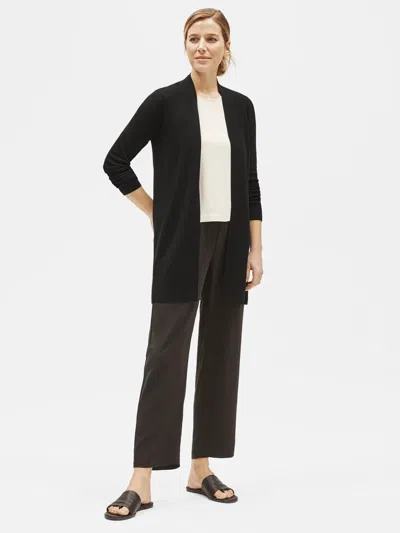 Eileen Fisher Ultrafine Merino Long Cardigan In Black