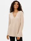 Eileen Fisher Ultrafine Merino V-neck Tunic In Regenerative Wool In Neutral