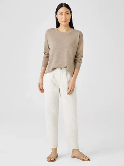 Eileen Fisher Undyed Organic Cotton Denim Tapered Pant In Neutral