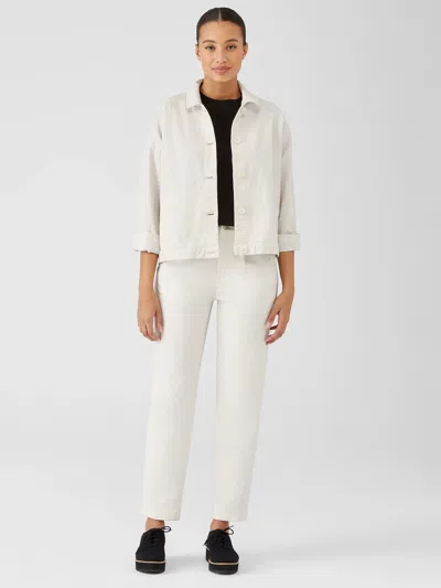 Eileen Fisher Undyed Organic Cotton Denim Tapered Pant In Neutral