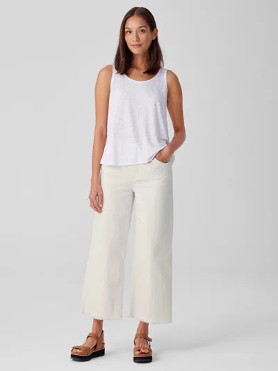 Eileen Fisher Undyed Organic Cotton Denim Wide-leg Jean In White