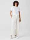 Eileen Fisher Undyed Organic Cotton Stretch Wide-leg Jean In Neutral