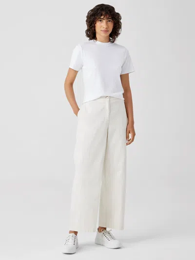 Eileen Fisher Undyed Organic Cotton Stretch Wide-leg Jean In Neutral