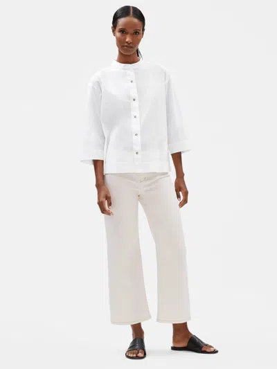 Eileen Fisher Undyed Organic Cotton Stretch Wide-leg Jean In White