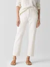 Eileen Fisher Undyed Utility Organic Cotton Tapered Pants In Natural In White