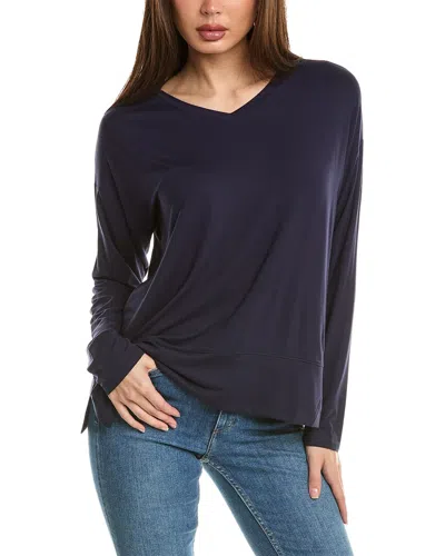 Eileen Fisher V Neck Box Top In Blue