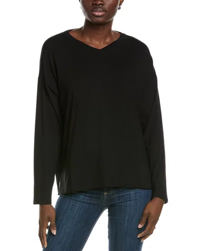 Eileen Fisher V-neck Box Top In Black