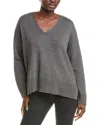 Eileen Fisher V Neck Box Top In Gray