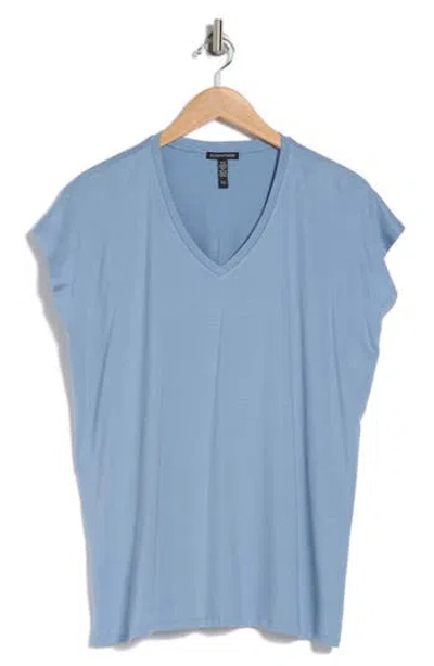 Eileen Fisher V-neck Boxy Top In Haze