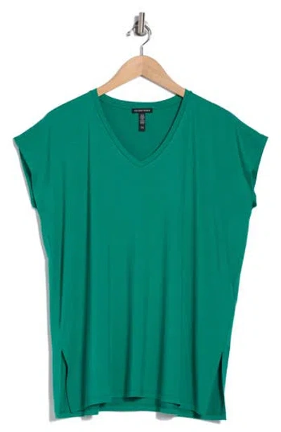 Eileen Fisher V-neck Boxy Top In Jadeite