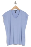 Eileen Fisher V-neck Boxy Top In Larkspur