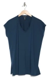 Eileen Fisher V-neck Boxy Top In Storm