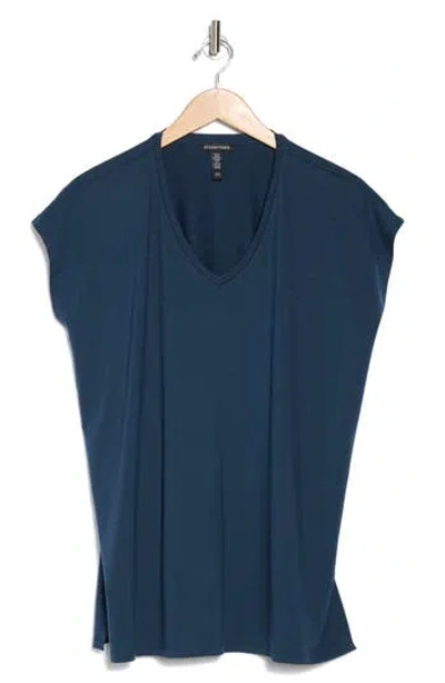 Eileen Fisher V-neck Boxy Top In Storm