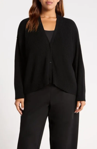 Eileen Fisher V Neck Cardigan In Black