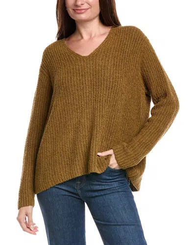 Eileen Fisher V-neck Cashmere-blend Sweater In Brown