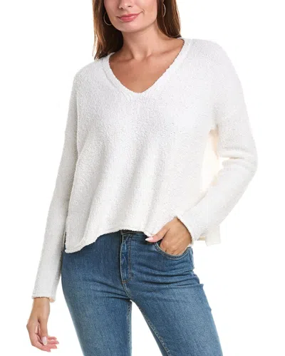 Eileen Fisher V-neck Cashmere-blend Sweater In White
