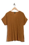 Eileen Fisher V-neck Dolman Sleeve Tunic In Brown