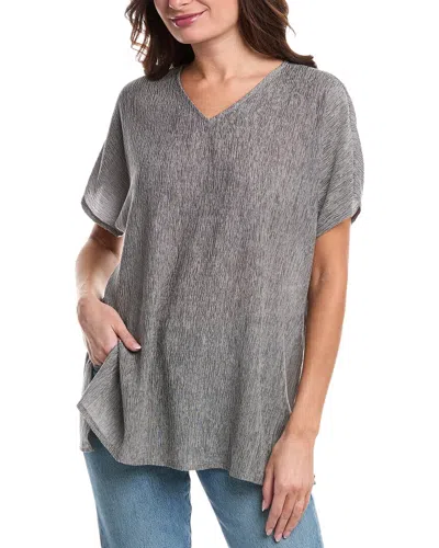 Eileen Fisher V-neck Dolman Sleeve Tunic In Gray