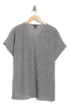 Eileen Fisher V-neck Dolman Sleeve Tunic In Gray