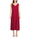 Eileen Fisher Sleeveless V-neck Crinkled Maxi Dress In Multi