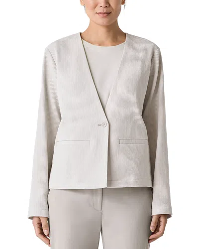 EILEEN FISHER COTTON OTTOMAN V NECK JACKET
