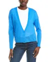 Eileen Fisher V Neck Linen-blend Cardigan In Blue