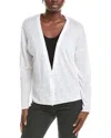 Eileen Fisher V Neck Linen-blend Cardigan In White