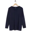 Eileen Fisher V-neck Long Sleeve Tunic In Blue