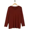 Eileen Fisher V-neck Long Sleeve Tunic In Red