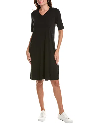 Eileen Fisher V-neck Midi Dress In Black