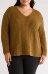Eileen Fisher Cotton & Cashmere Blend Textured Sweater In Gold Leaf