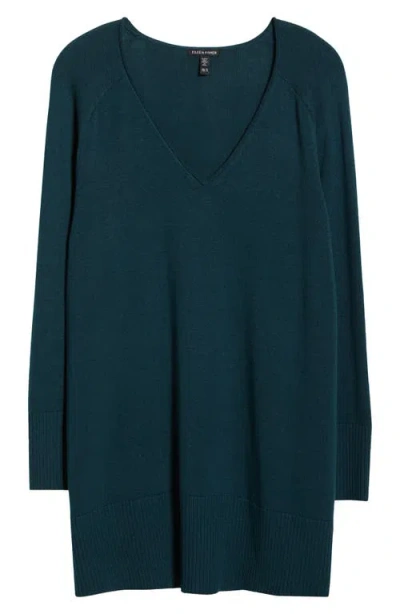 EILEEN FISHER EILEEN FISHER V-NECK ORGANIC COTTON BLEND SWEATER