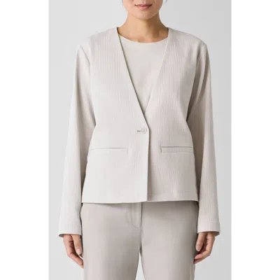 Eileen Fisher V-neck Organic Cotton Jacket In Chalk