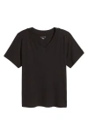 Eileen Fisher V-neck Organic Cotton T-shirt In Black