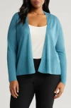 Eileen Fisher V-neck Organic Linen & Cotton Cardigan In River