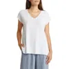 Eileen Fisher V-neck Linen-blend Tunic In White