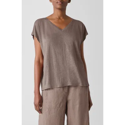 Eileen Fisher V-neck Organic Linen T-shirt