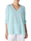 Eileen Fisher V-neck Organic Cotton Pullover Sweater In Multi