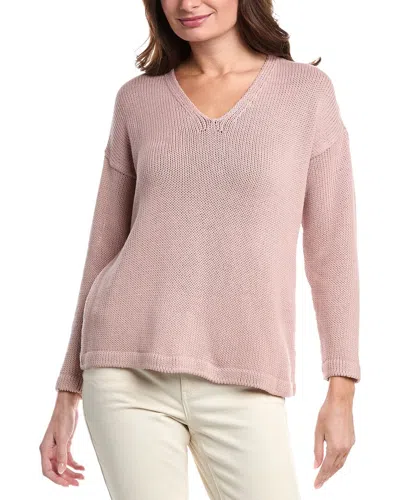 Eileen Fisher V-neck Pullover In Pink