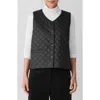 Eileen Fisher V-neck Quilted Vest In Black