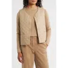 Eileen Fisher V-neck Quilted Vest In Burgundy
