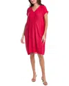 Eileen Fisher V-neck Silk Dress In Pink